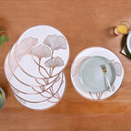 3D Ginkgo Rose Gold Dining Table Mat Set Of 6 Nestasia