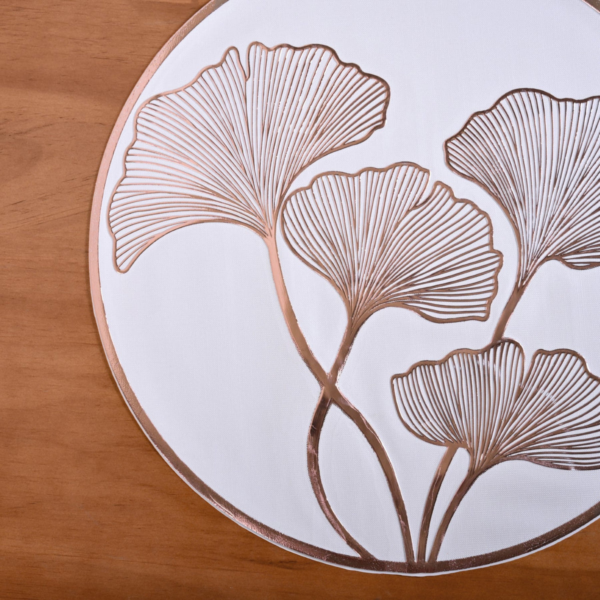 3D Ginkgo Rose Gold Dining Table Mat Set Of 6 Nestasia