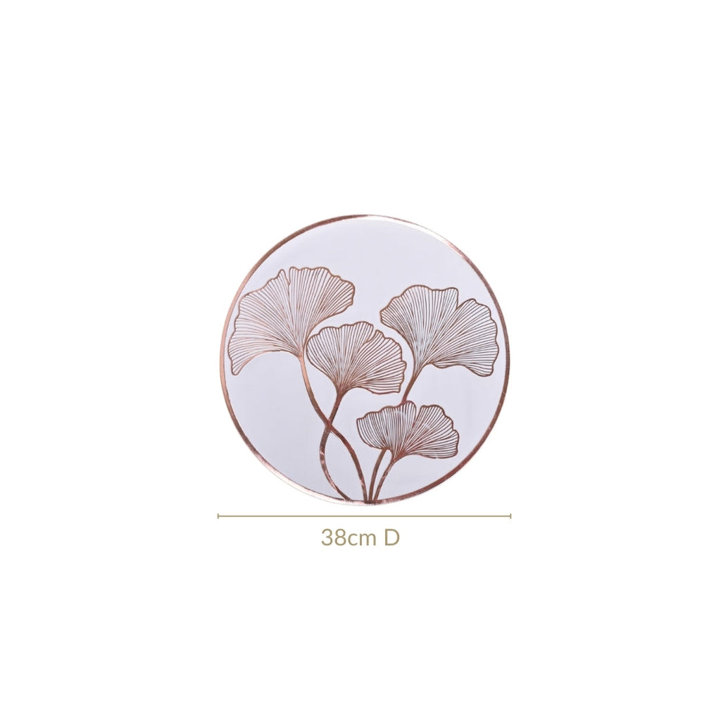 3D Ginkgo Rose Gold Dining Table Mat Set Of 6 Nestasia