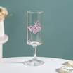 3D Pink Butterfly Stem Glass 190ml Nestasia
