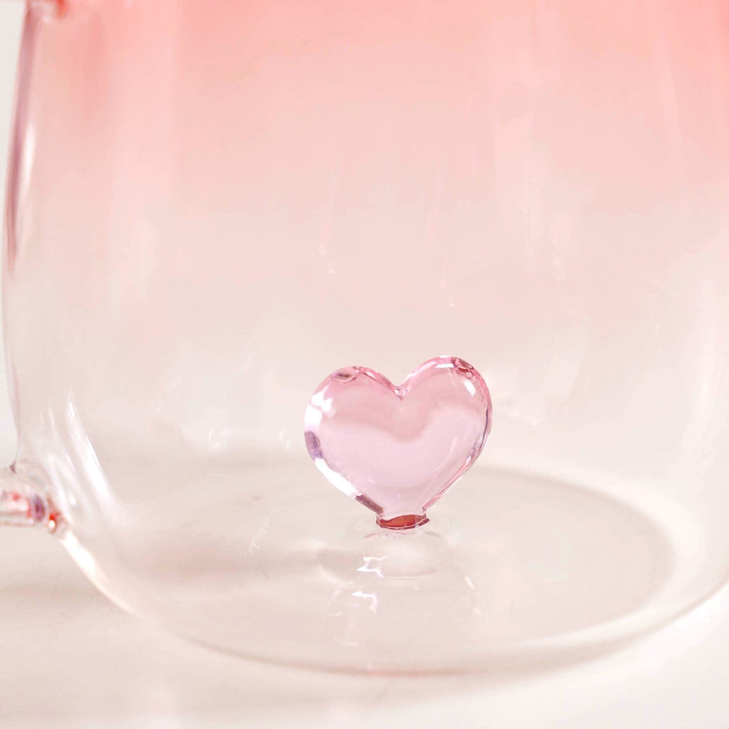 3D Pink Heart Ombre Mug Set Of 2 450ml Nestasia