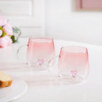 3D Pink Heart Ombre Mug Set Of 2 450ml Nestasia