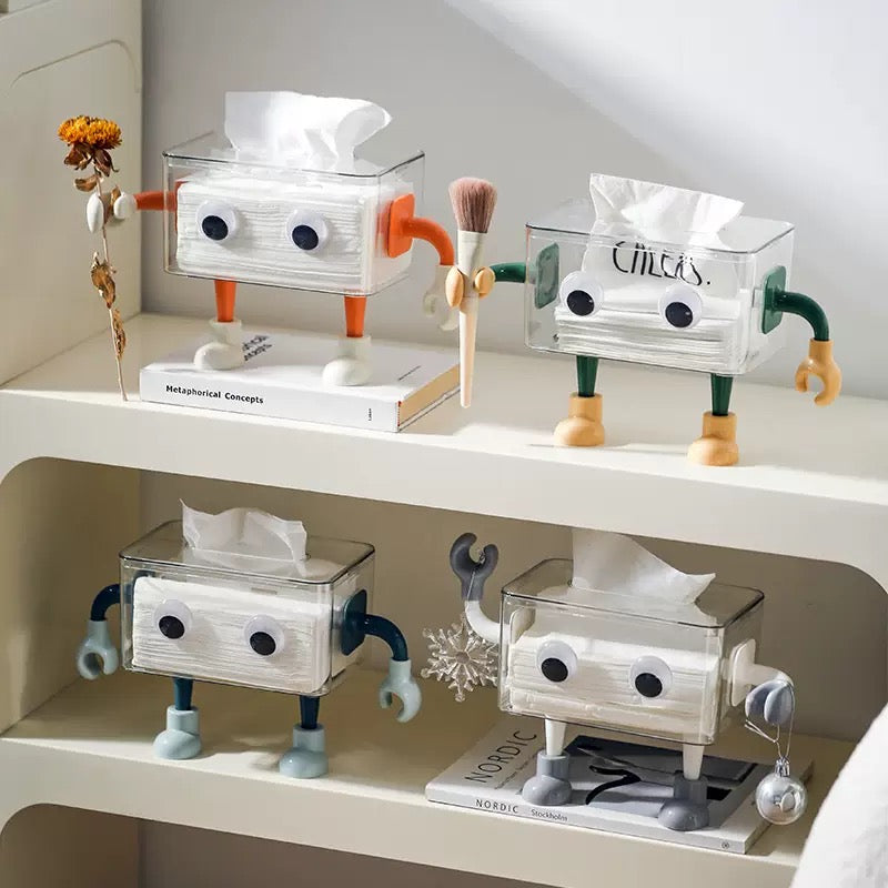 3D Robot Design Tissue Box Blue Nestasia