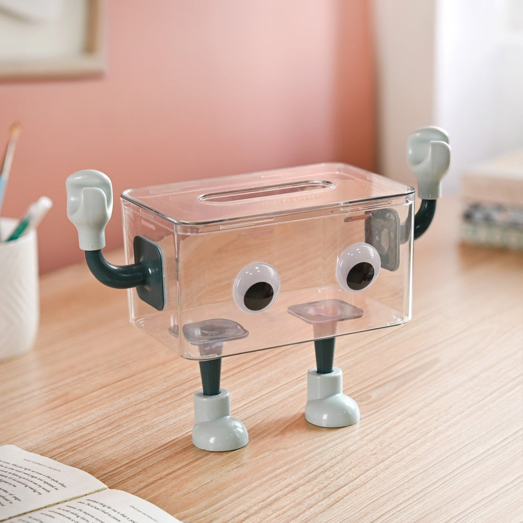3D Robot Design Tissue Box Blue Nestasia