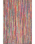 Rustic Multicolor Rectangular Jute Carpet For Bedroom
