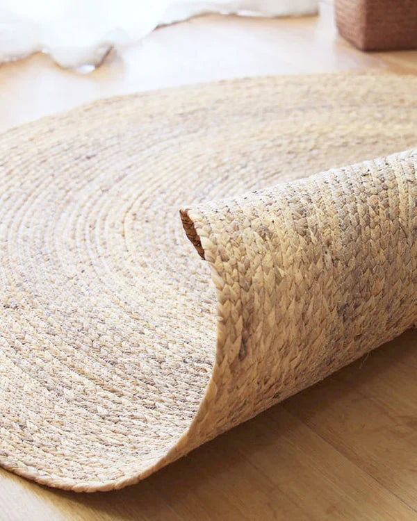 Handwoven Rectangular Jute Carpet For Living Room Decor