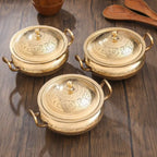 Brass Serving Pot With Lid And Handle (5.4 Inch) Vedansh Craft