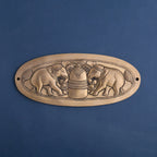 Brass Elephant Shivling Plate Wall Hanging (4.5 Inch) Vedansh Craft