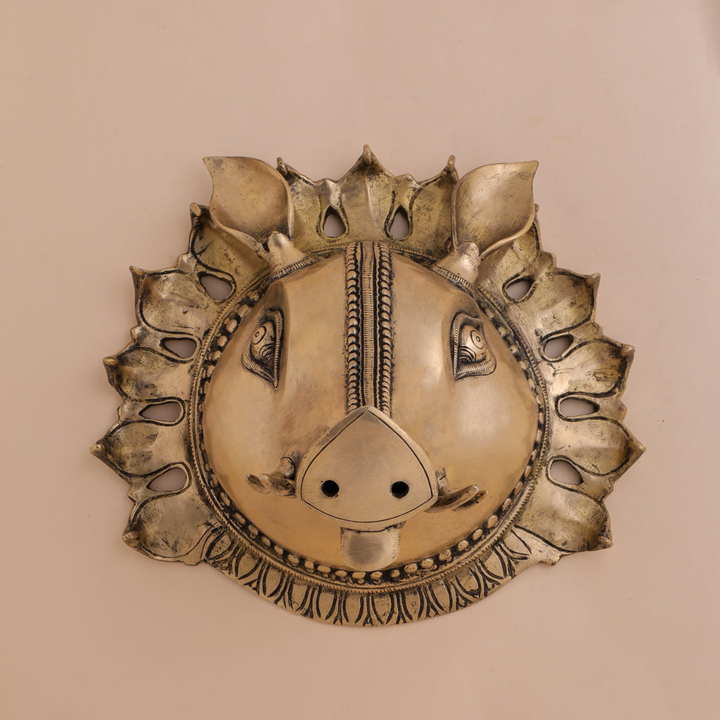 Brass Varaha Head Wall Hanging (9 Inch) Vedansh Craft