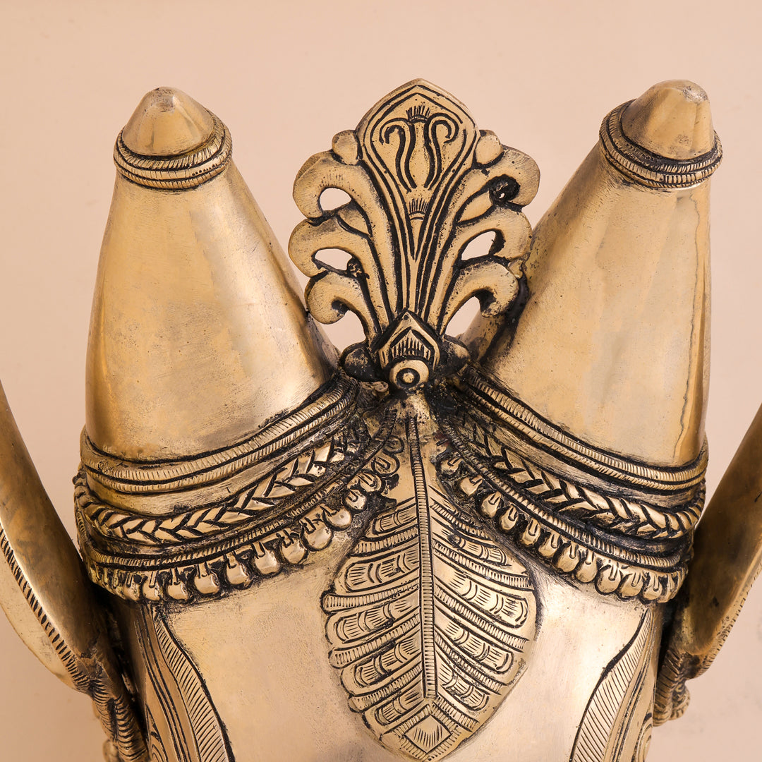 Brass Nandi Head Wall Decor (10 Inch) Vedansh Craft