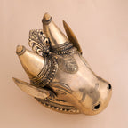 Brass Nandi Head Wall Decor (10 Inch) Vedansh Craft