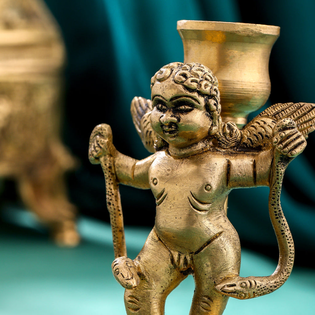 Brass Angel Candle Stand (4.2 Inch) Vedansh Craft
