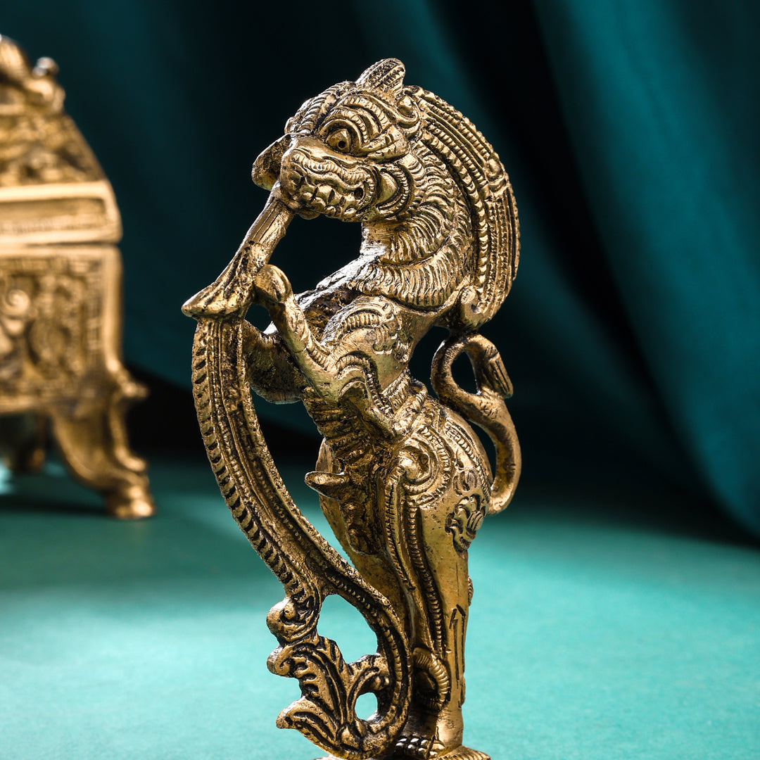 Brass Standing Yali/kirtimukha Statue (5 Inch) Vedansh Craft