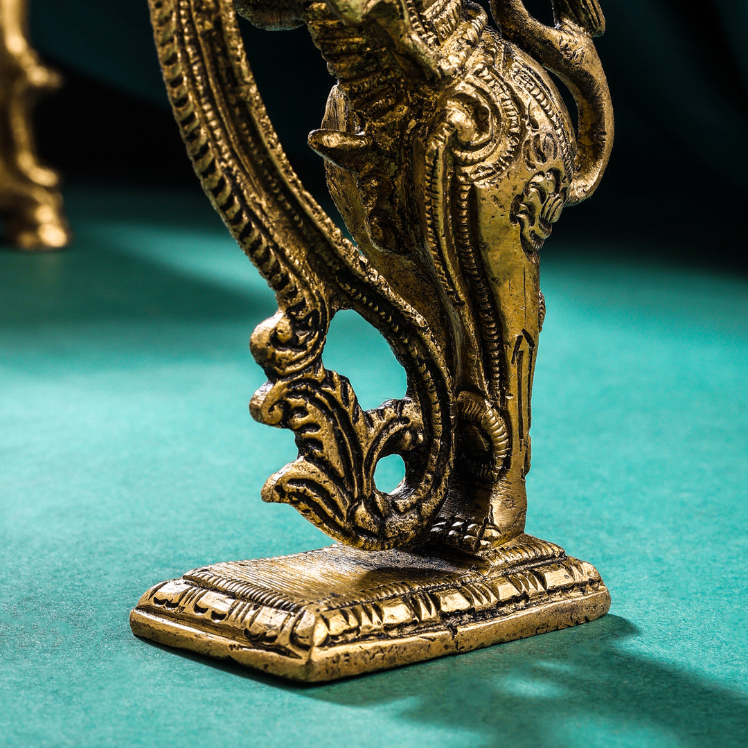 Brass Standing Yali/kirtimukha Statue (5 Inch) Vedansh Craft