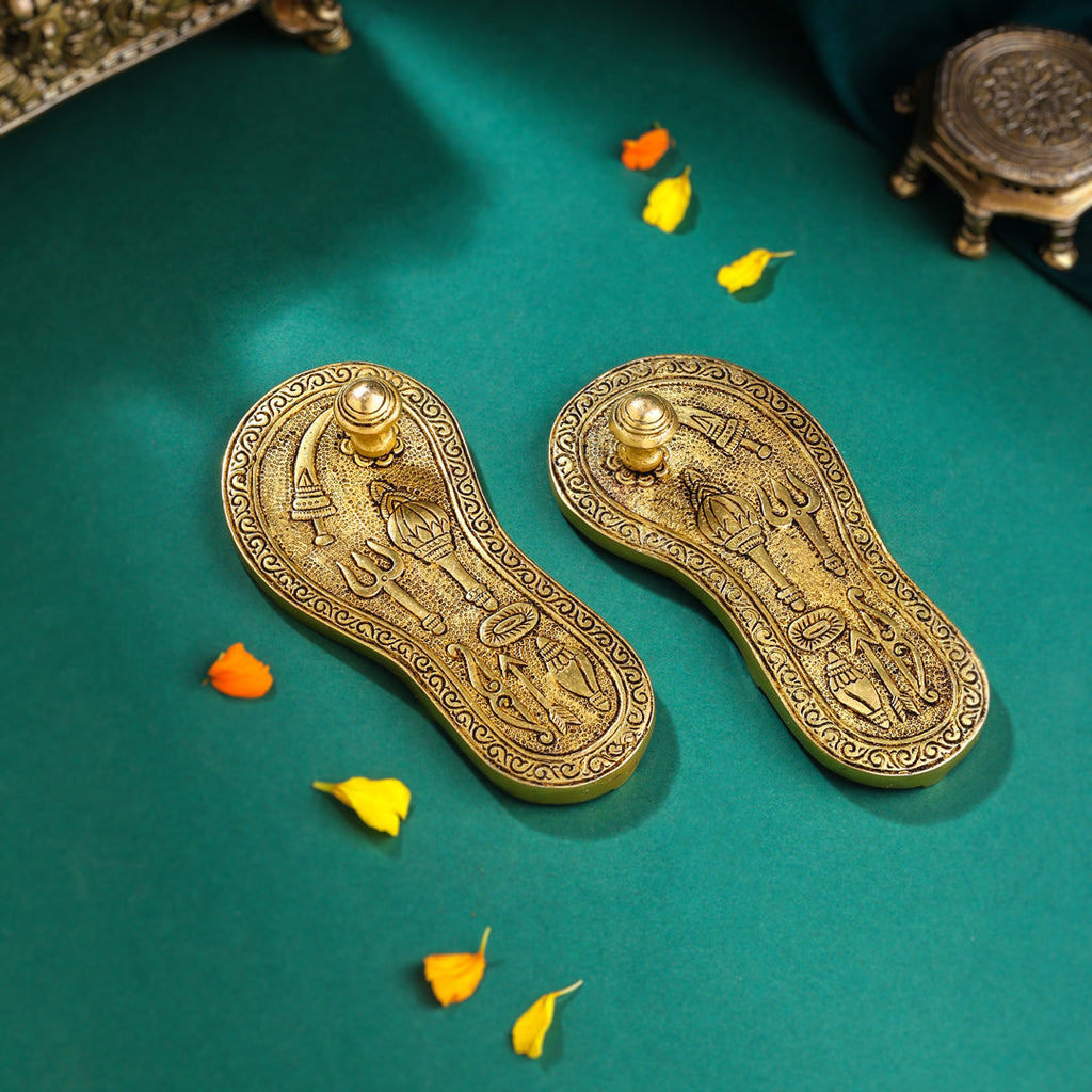 Brass Charan Paduka Set (6.5 Inch) Vedansh Craft