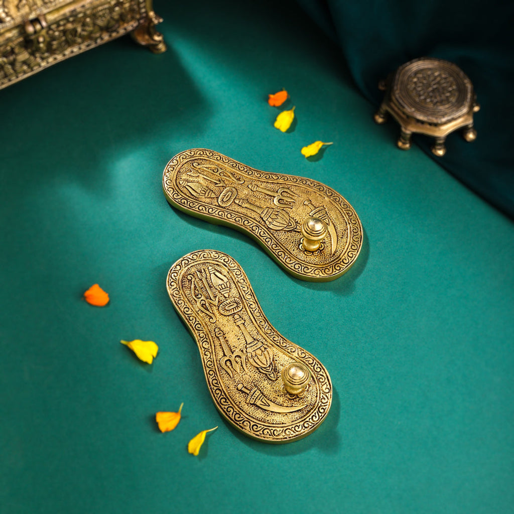 Brass Charan Paduka Set (6.5 Inch) Vedansh Craft