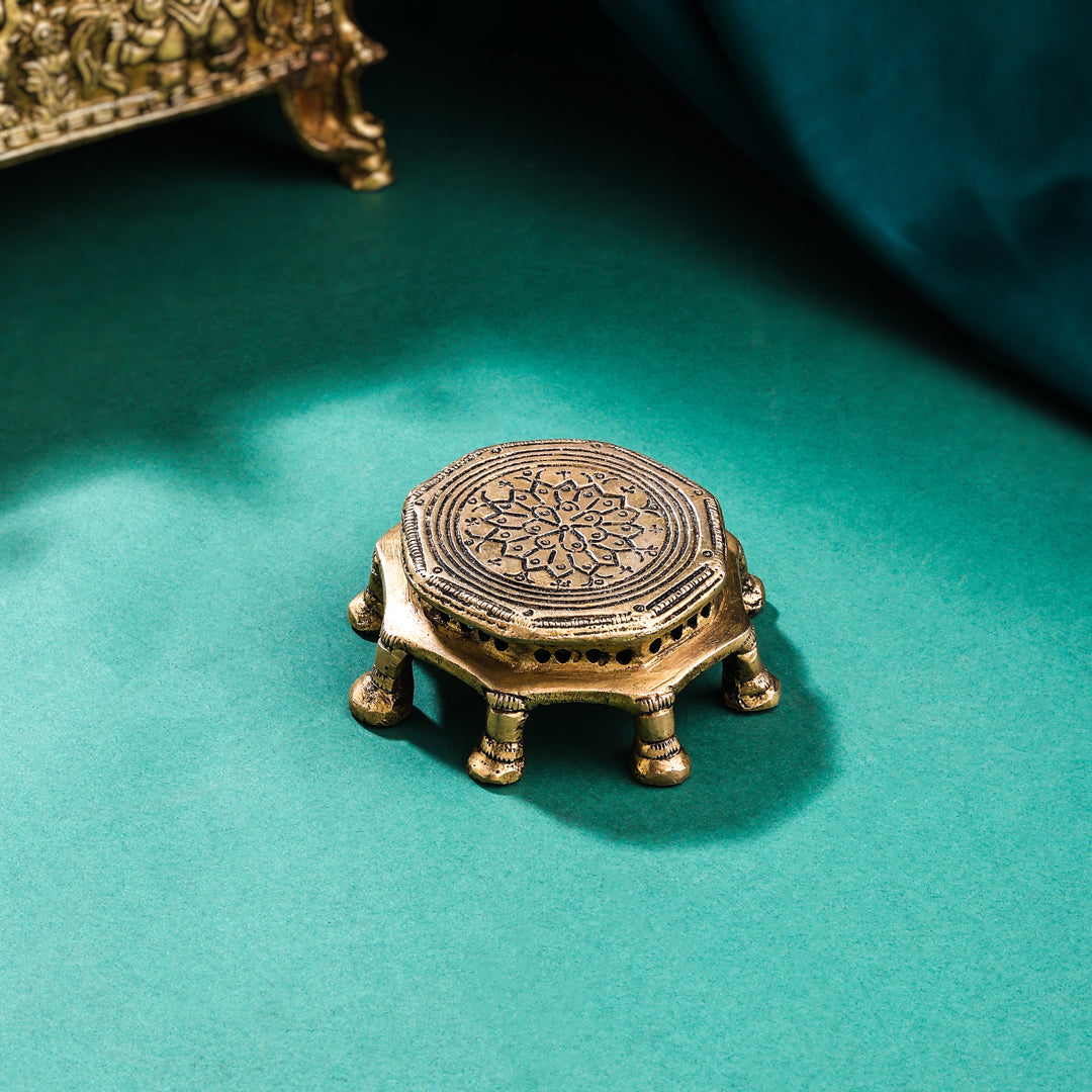 Brass Pooja Chowki (1.5 Inch) Vedansh Craft