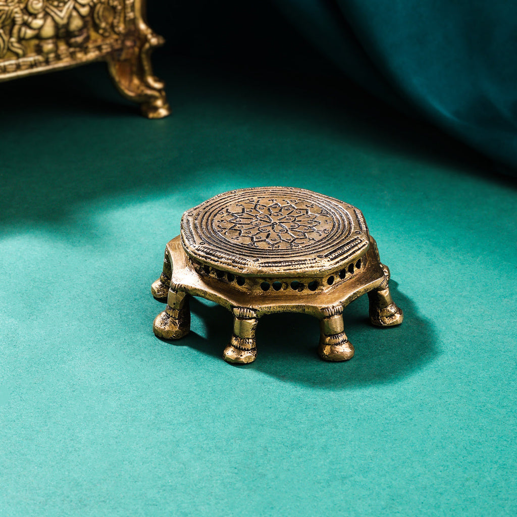 Brass Pooja Chowki (1.5 Inch) Vedansh Craft