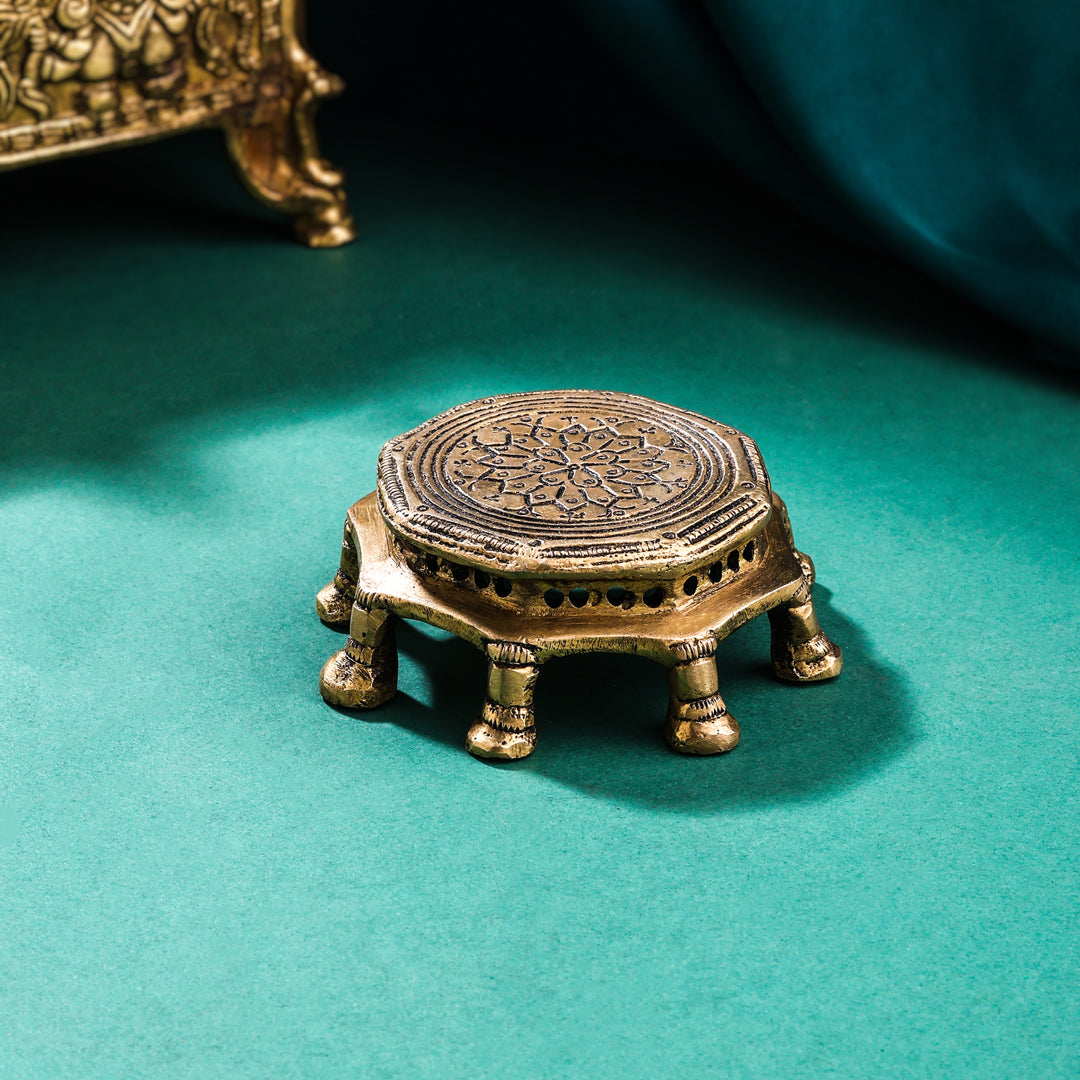 Brass Pooja Chowki (1.5 Inch) Vedansh Craft