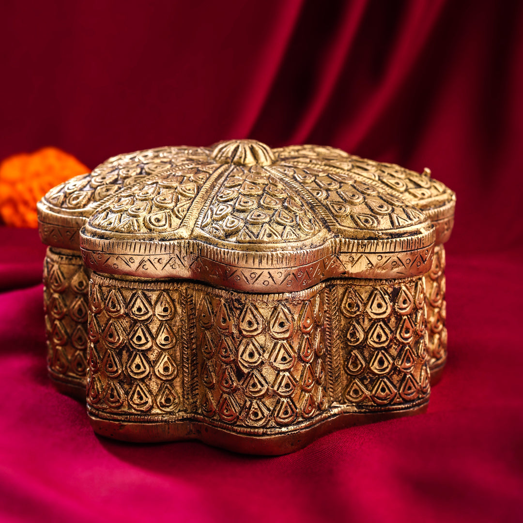Brass Jewellery Box (3.5 Inch) Vedansh Craft