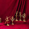 Graceful Brass Dancing Ballerinas – Set of 5 Elegant Figurines (4.2-Inch) Vedansh Craft