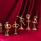Graceful Brass Dancing Ballerinas – Set of 5 Elegant Figurines (4.2-Inch) Vedansh Craft