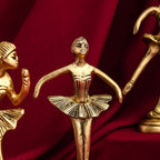Graceful Brass Dancing Ballerinas – Set of 5 Elegant Figurines (4.2-Inch) Vedansh Craft