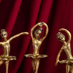 Graceful Brass Dancing Ballerinas – Set of 5 Elegant Figurines (4.2-Inch) Vedansh Craft