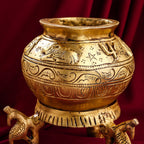 Brass Gangla Kalash With Stand (8 Inch) Vedansh Craft