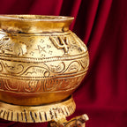Brass Gangla Kalash With Stand (8 Inch) Vedansh Craft
