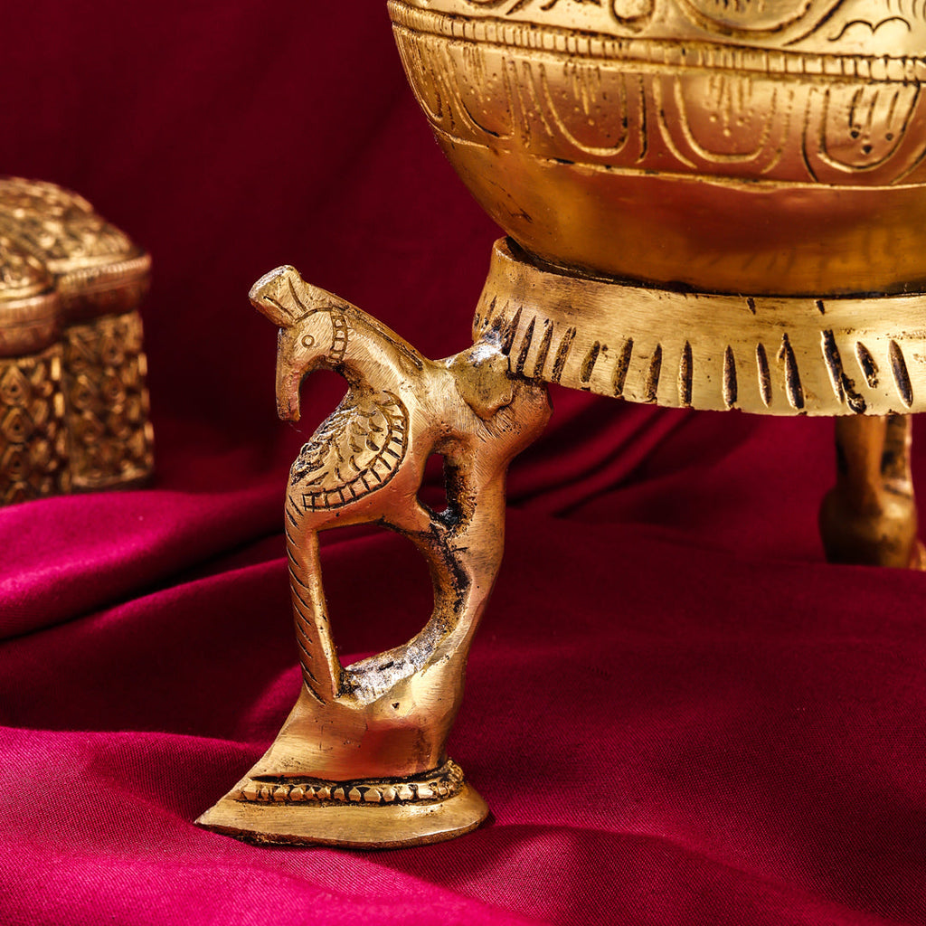 Brass Gangla Kalash With Stand (8 Inch) Vedansh Craft