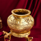 Brass Gangla Kalash With Stand (8 Inch) Vedansh Craft