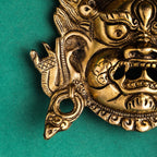 Brass Tibetan Buddhist Deity Mahakala Wall Hanging (6.5 Inch) Vedansh Craft