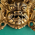 Brass Tibetan Buddhist Deity Mahakala Wall Hanging (6.5 Inch) Vedansh Craft
