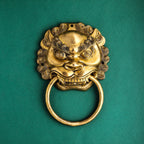 Brass Yali/kirtimukha Face Door Knocker (9.5 Inch) Vedansh Craft
