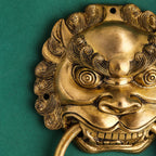 Brass Yali/kirtimukha Face Door Knocker (9.5 Inch) Vedansh Craft