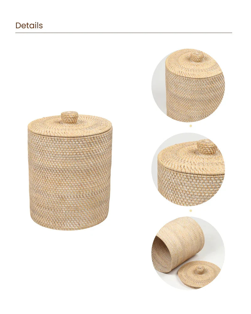 Rattan Handcrafted Storage Basket for Clothes and Toys