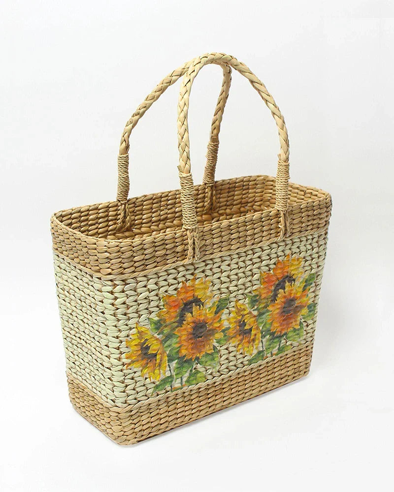 Handwoven Seagrass Basket for Everyday Shopping