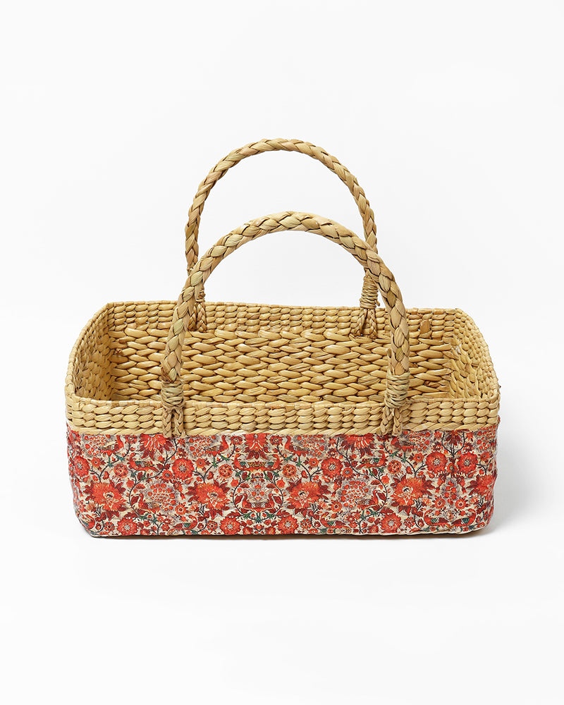 Rustic Seagrass Fruit Basket for Tabletop Display, Storage, and Decorative Use