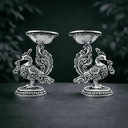 Brass Peacock Lightweight Diya Pair Vedansh Craft