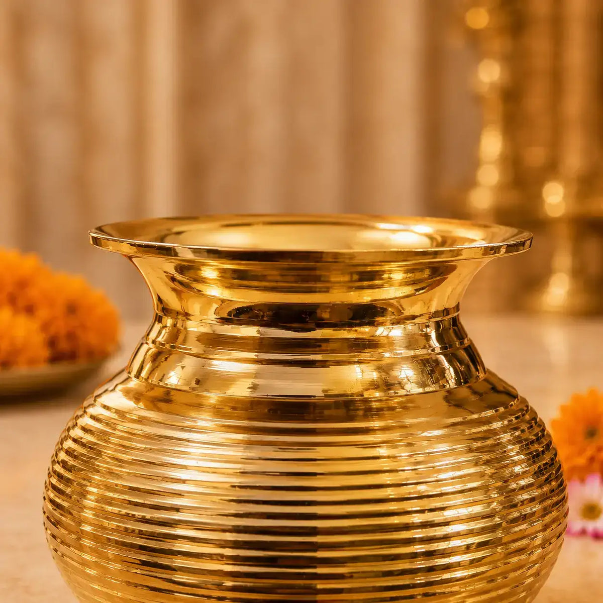 Brass Handcrafted Pooja Kalash (4.5 Inch) Vedansh Craft