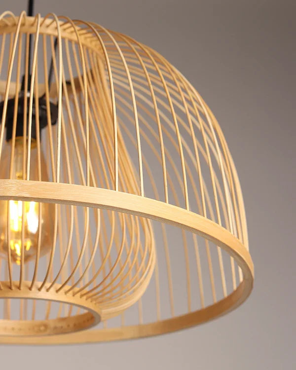 Rustic Bamboo Hanging Lamp for Home Decor