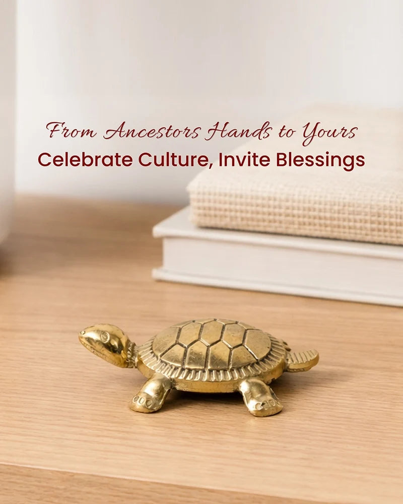 Pure Brass Feng Shui Tortoise for Wealth & Prosperity