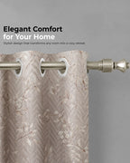 Premium Polycotton Eyelet Door Curtain (Brown, 7 ft)