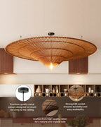 Handmade Bamboo Pendant Light for Balcony and Patio