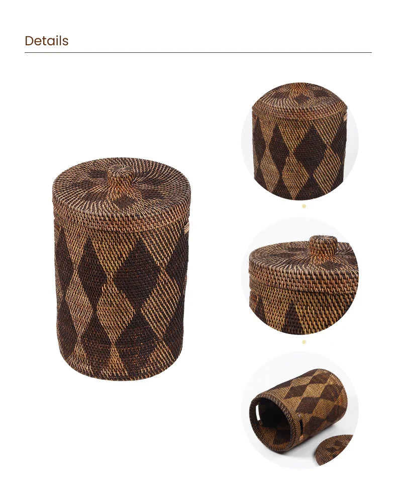Handmade Rattan Laundry Basket with Lid for Everyday Use