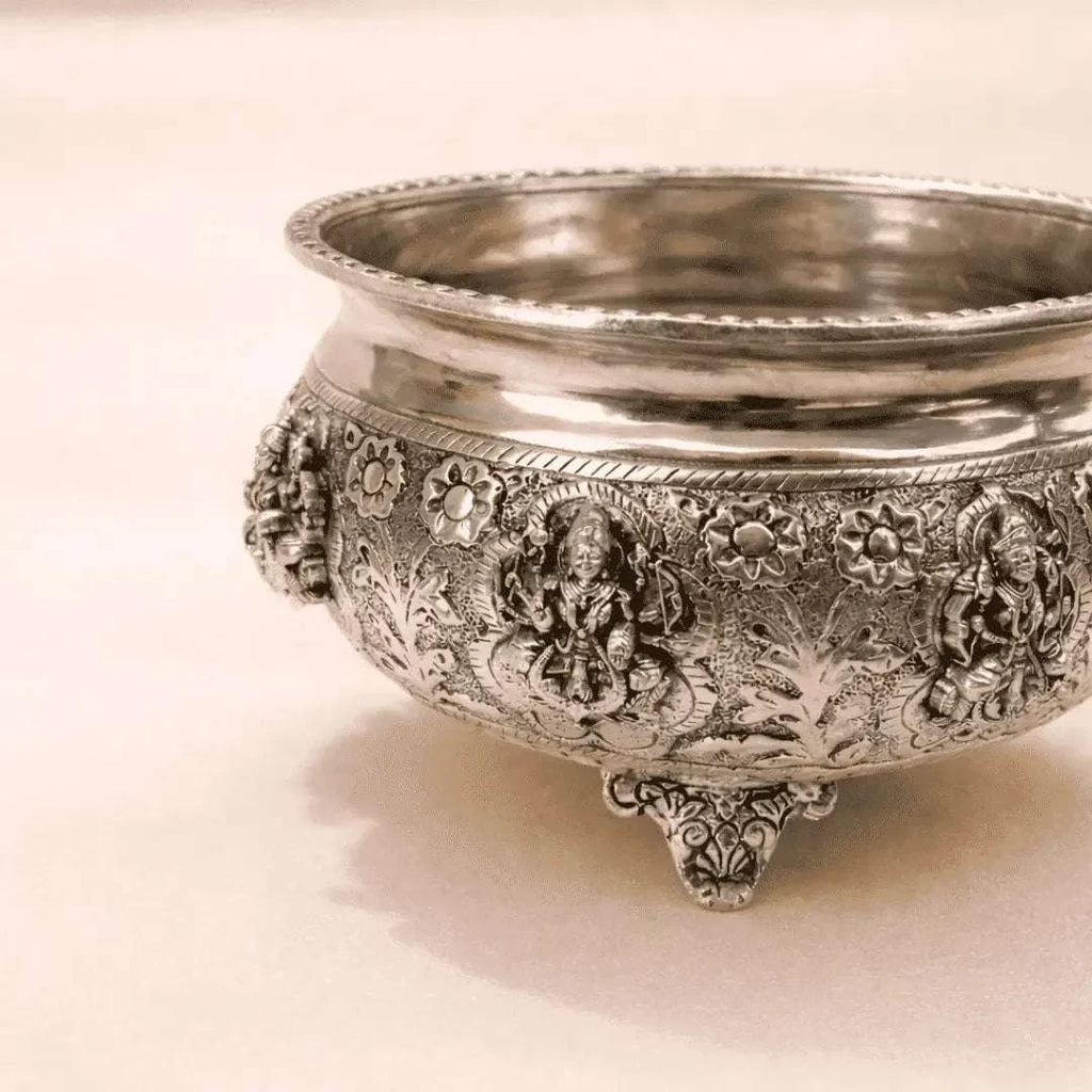German Silver Ashtalakshmi Urli (4 Inch) Vedansh Craft