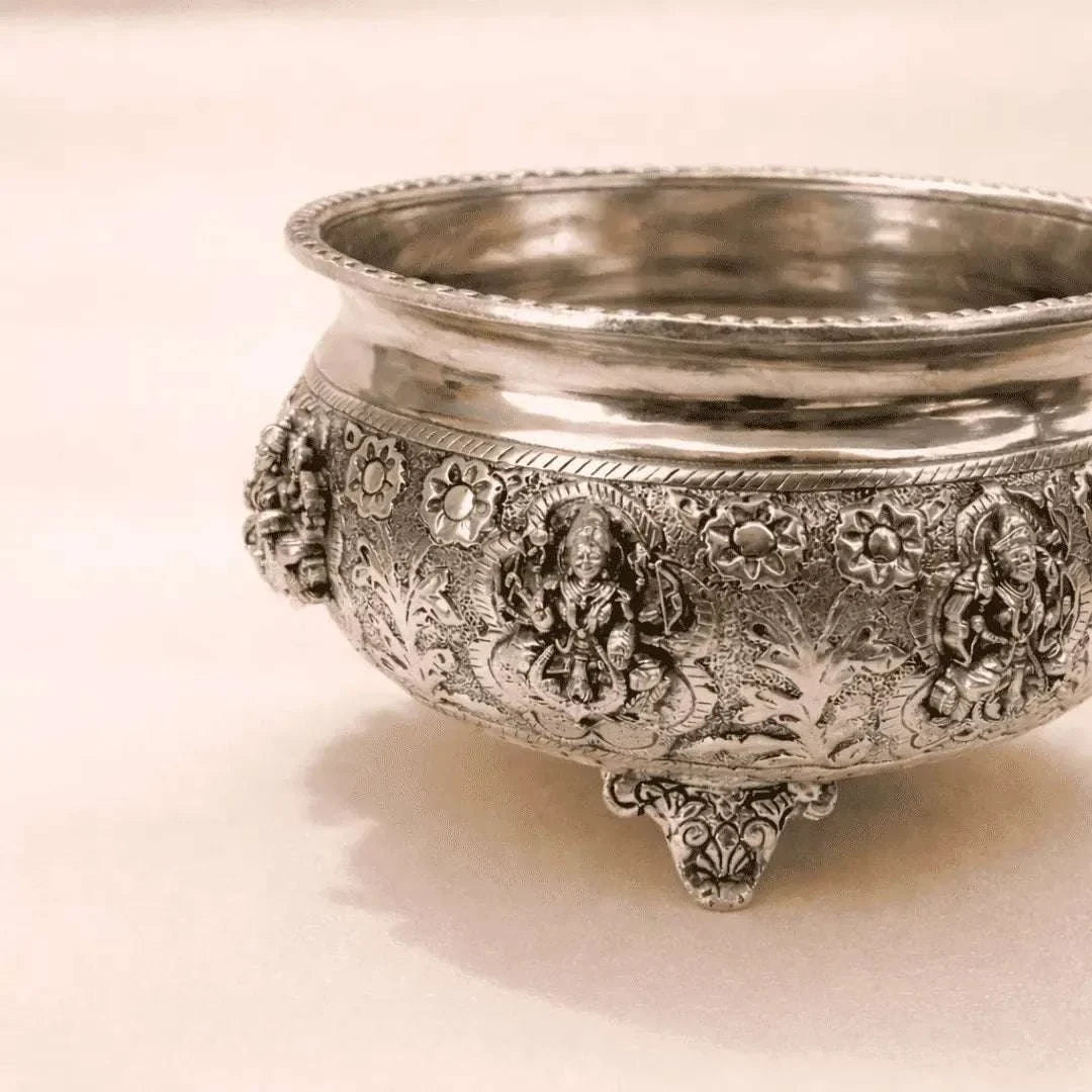 German Silver Ashtalakshmi Urli (4 Inch) Vedansh Craft