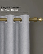 Designer Linen Door Curtain with Eyelet Header (Blue, 7 ft)