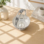 Brass Silver Plated Krishna With Cow Design Basket with Handle (5.5 Inch) Vedansh Craft